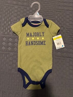 Majorly Handsome Olive & Navy Baby One-Piece Bodysuit - Newborn